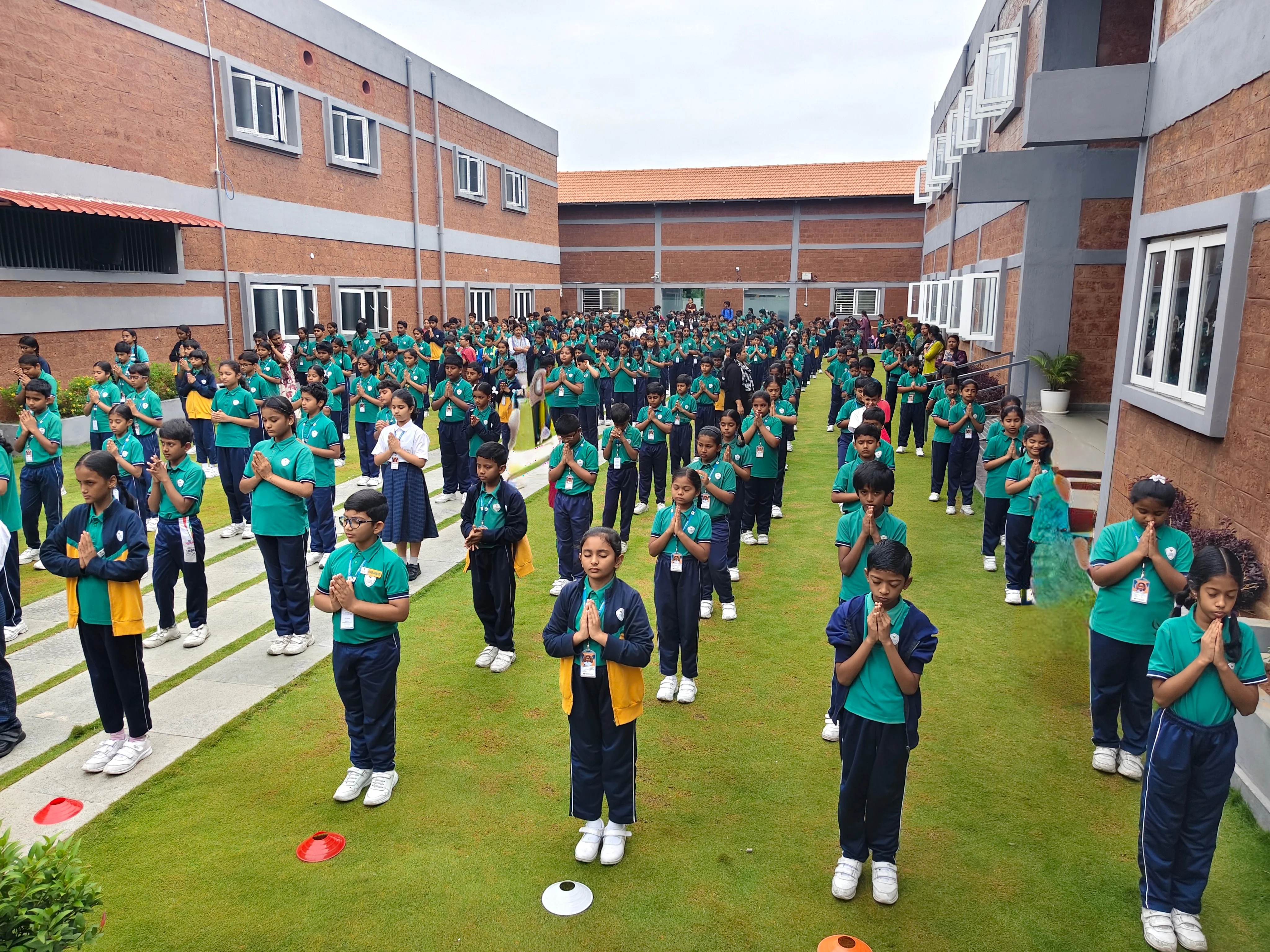 Students together on the school campus