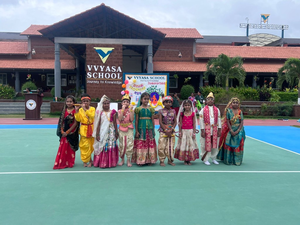 Janmashtami celebration costumes at Vvyasa School
