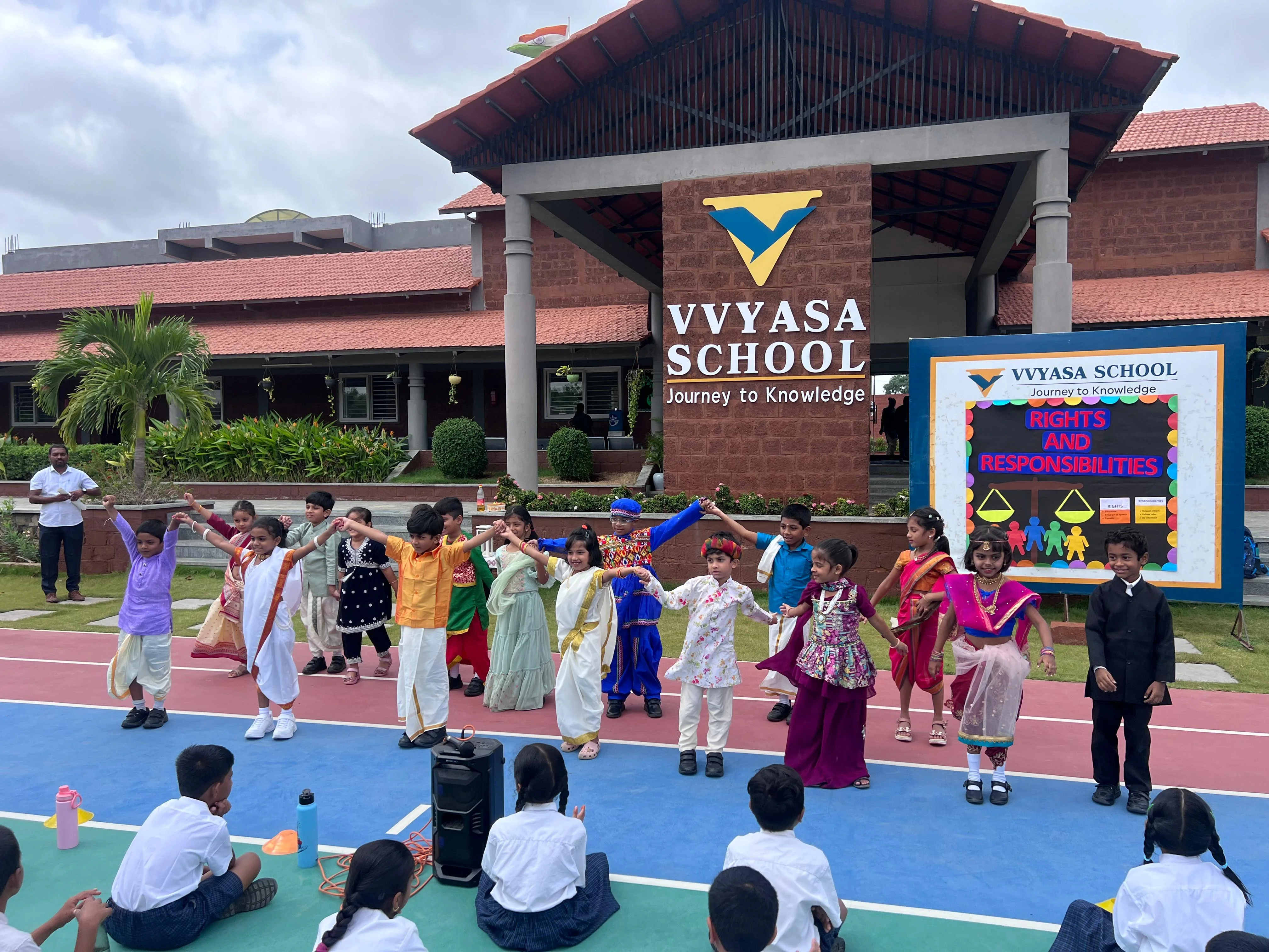 School lawns and building