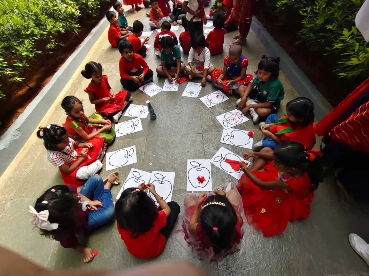 Students gathered in the school hall