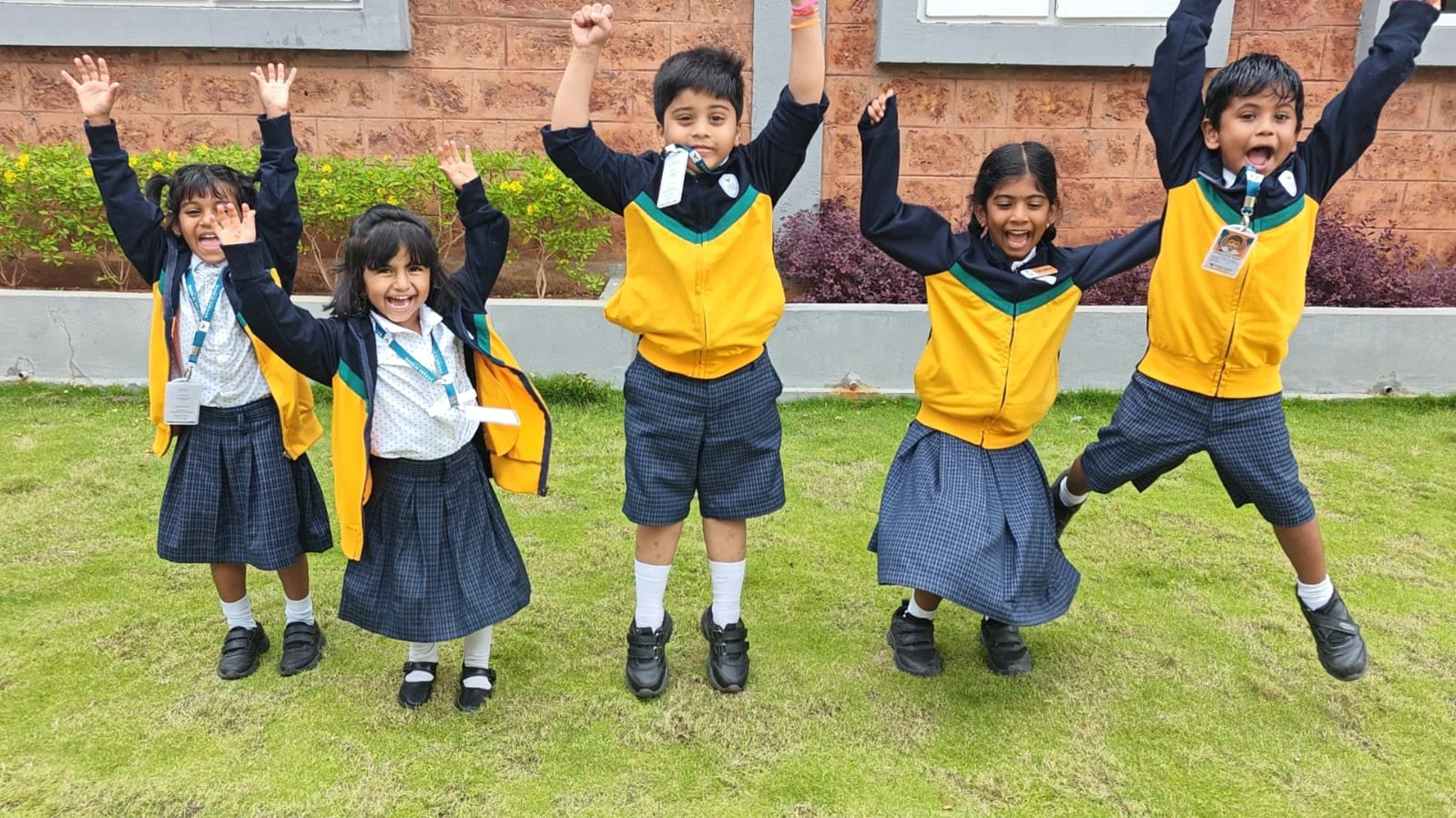 Students learning together in class