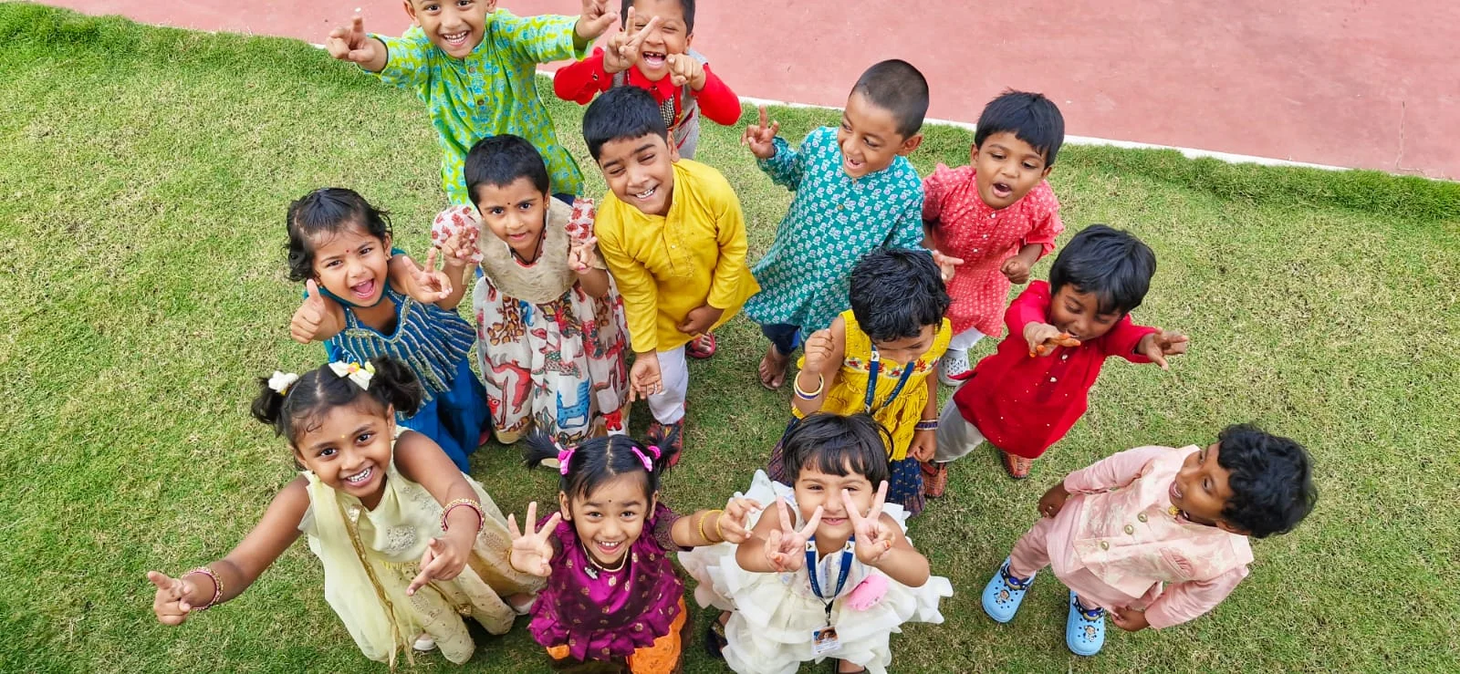 Students on the playground during a break