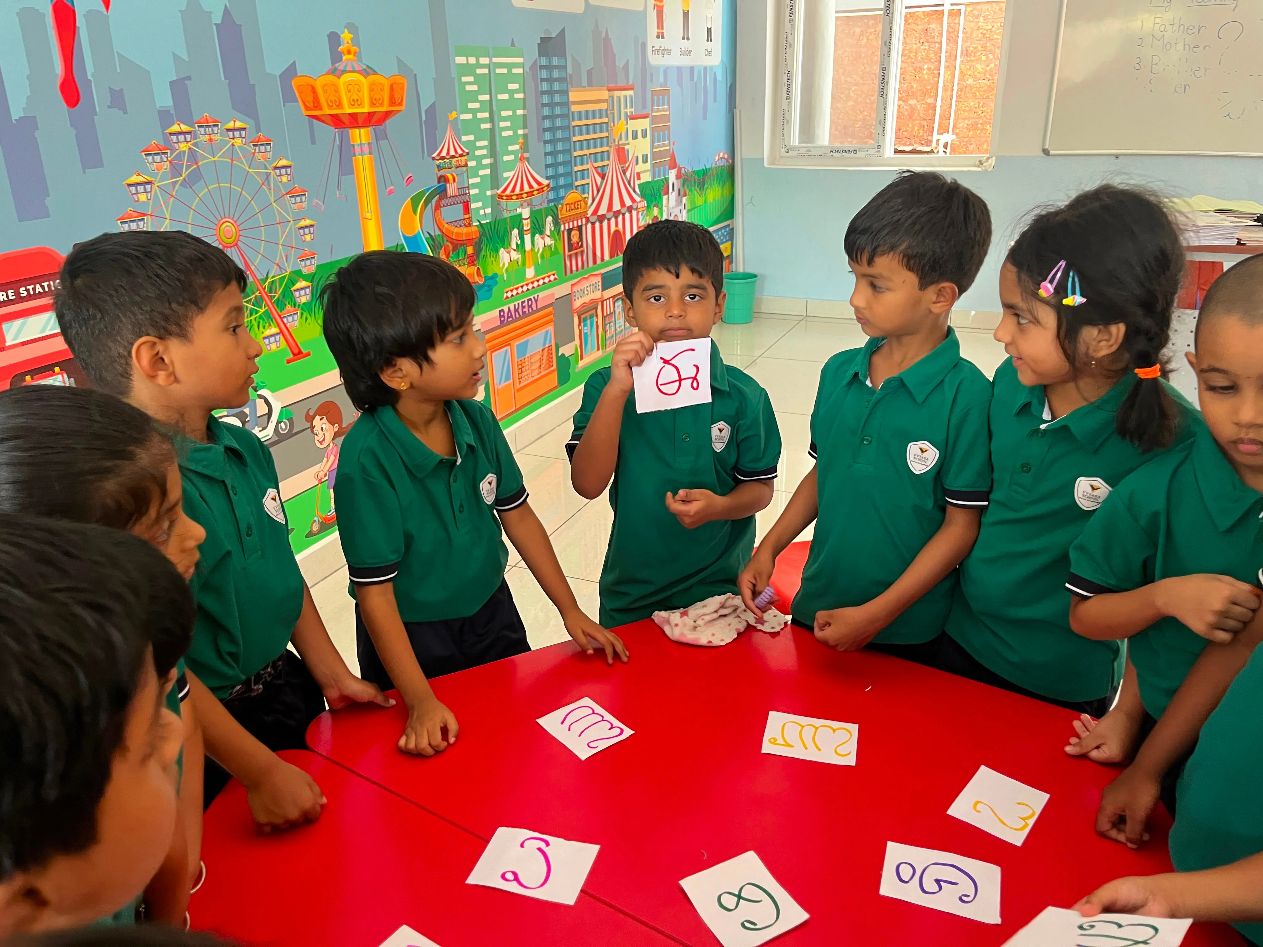 Young learners in an early years classroom